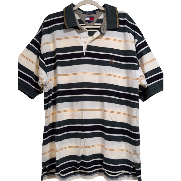 Tommy Hilfiger Other - Vintage 90's Tommy Hilfiger Mens XXL Polo Shirt Green Blue White Crest Logo